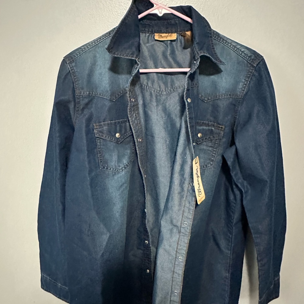 Wrangler Dark Blue Denim Shirt